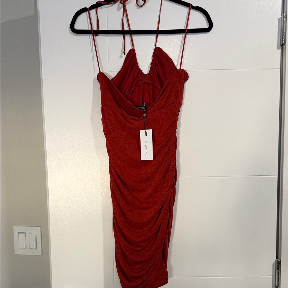 Dynamite Red Backless Dress - Picture 3 of 4